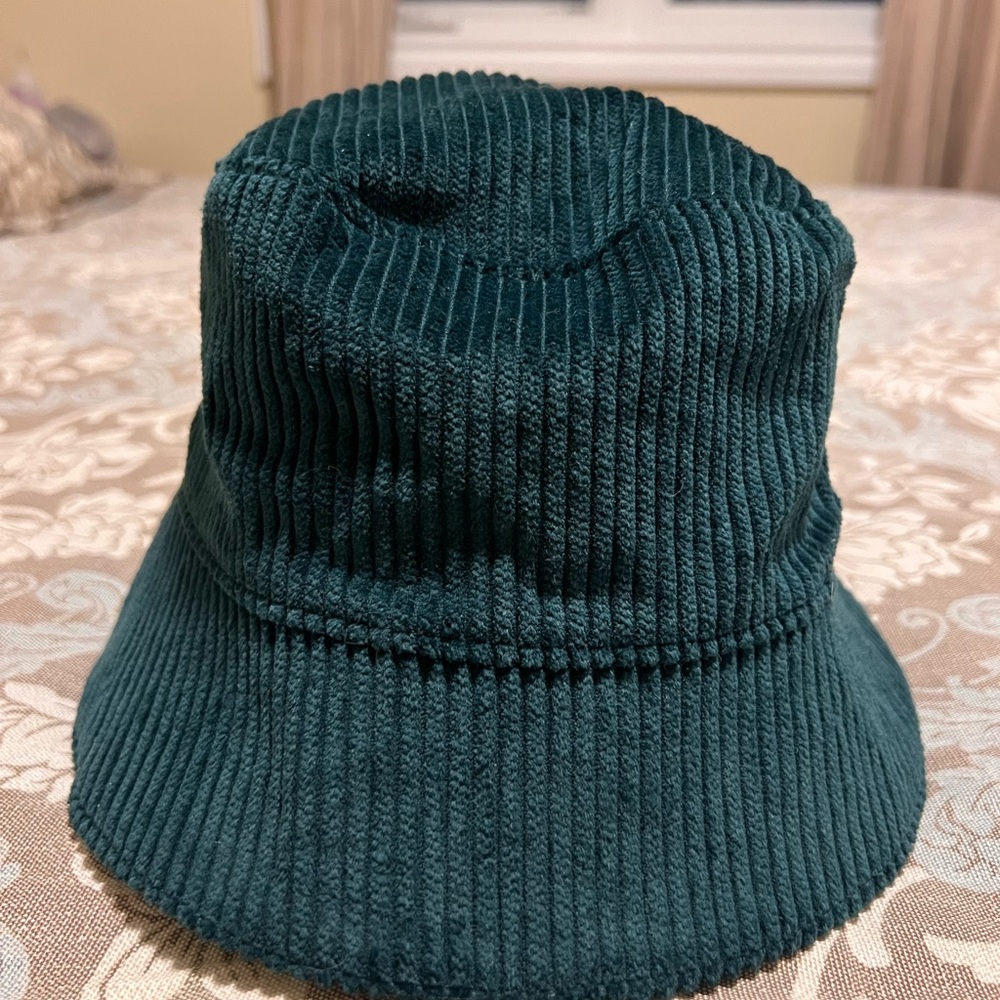 Anthropologie Green Corduroy Bucket Hat